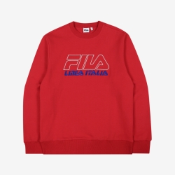 Fila Linear Italia Logo One To One - Naisten Hoodie - TummanPunainen | FI-81629